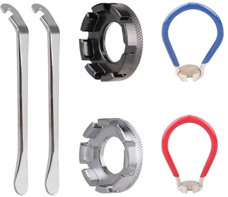 LIGHUFEIC Juego de 6 llaves de radios de bicicleta, kit de herramientas de reparación de bicicletas de acero forjado, ajusta correctamente el borde de la rueda de tu bicicleta