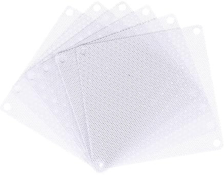 sourcing map 6PCS PC Dust Filter, 90x90mm PVC Computer Case Cooler Dustproof Mesh Cover Fan Grills for Computer Chassis Speakers, White