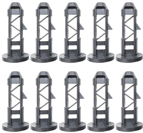 KRYMSON Lot de 10 Fermetures pour Couvercle de Poubelle, Clips et Goupilles de Charnière - Convient pour Poubelles de 240 L
