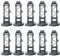 KRYMSON Lot de 10 Fermetures pour Couvercle de Poubelle, Clips et Goupilles de Charnière - Convient pour Poubelles de 240 L