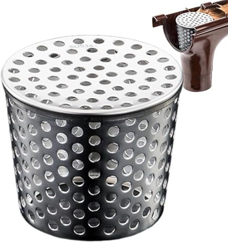 Abfluss-Fallrohrschutz, Regenrinnen-Abdeckungssystem - Dachrinnenschutzreiniger aus Edelstahl 304 - Anti-Blockier-Abflussabdeckung für das Dach, Dachrinnenschutz, Fallrohrfilter, verhindert Verstopfun