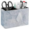 NTVOWPZO Porte-stylo en cuir synthétique pour bureau - Pot à crayons esthétique pour bureau et maquillage - Fournitures de bureau - Pétales de la Reine des Neiges - Bleu
