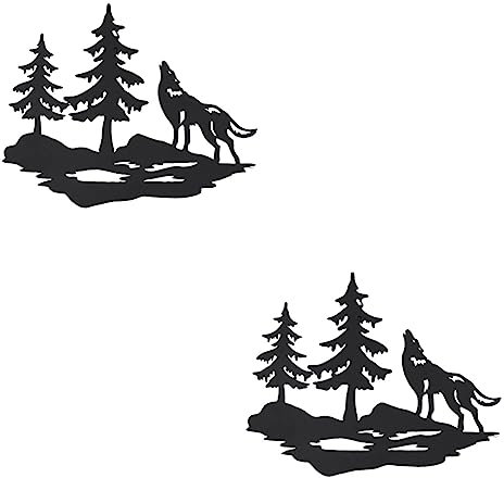 ORFOFE 2st Wand Behang Für Tiere Wandkunst Mit Tiersilhouetten Wohnaccessoires Für Zu Hause -silhouette-dekor Hausdekorationen Für Zu Hause Vintage-schmuck Heimdekoration Eisen Black