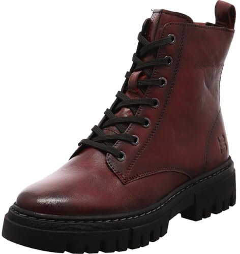 BAGATT TT - Stivali da donna in pelle liscia, rosso scuro, 36 EU