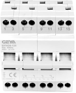 GEYA 4P 63A Dual Power Manual Transfer Switch 35mm Din Rail Mount Trennschalter 400VAC