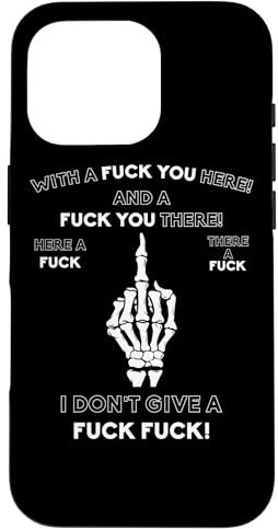 Skelett Mittelfinger F You Wortspiel Erwachsene Humor Neuheit Geschenke Hülle für iPhone 16 Pro