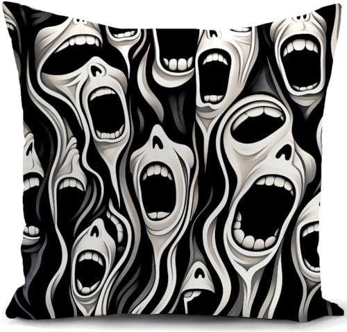 HUASHUZI ghost scream maschera federe cuscini divano 40 x 40 cm ghostface halloween copricuscini fodera cuscino decorativi soggiorno camera da letto accessori