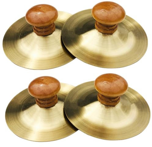 Abaodam 4piezas Mini Musicales para Instrumentos De Percusión para Danza y Fiesta Cymbales De Mano para Educación Temprana y Diversión Familiar