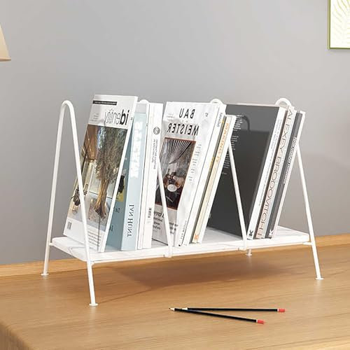 ZIHESY Bodenständer Prospektständer 3 GroßE Taschen Iron Zeitschriftenständer Magazine Rack Stand, Büroregale Katalog Literaturständer für Broschüren & Magazine(White)