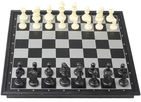Magnetisches Schachspiel, Schachspiel, Reiseschach, Schachbrett Holz, Brettspiele für Erwachsene für Reisen, Camping, Pendeln, Tragbares und Faltbares (25×25cm)
