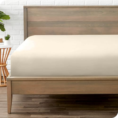 Bare Home Fitted Bottom Sheet Small Double Size - Premium 1800 Ultra-Soft Microfibre Sheet - Wrinkle Free - Deep Pocket - 38 CM/15 IN Deep - Small Double Fitted Sheet (Small Double, Sand)