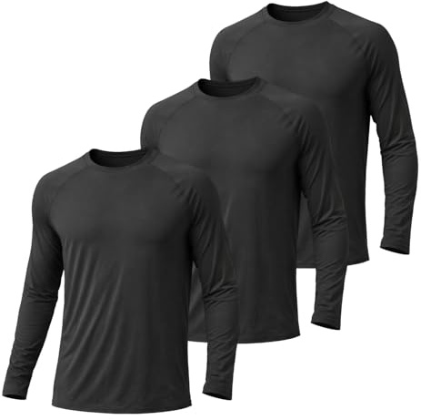 LNFINTDO 3 Pack Mens Quick Drying Running Shirts Long Sleeve Sport Tops | Breathable,Comfortable,Moisture Wicking Fabric,Long Sleeve Lightweight Sport Tops for Gym,Workout,Training,Outdoor