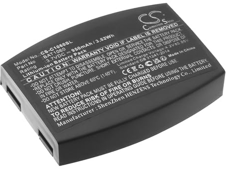 3.7V 950mAh Replacement Battery Compatible with C1060, C1060 Wireless Intercom, RF1060, T-1, T-1 Drive-Thru headsets, XT-1, P/N: BAT1060, XT-1, CP-SN3M