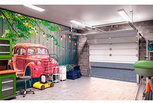 Papel Pintado para Pared Coche Retro Rojo | Fotomural para Paredes | Mural | Papel Pintado | Varias Medidas 350 x 250 cm | Decoración comedores, Salones, Habitaciones...