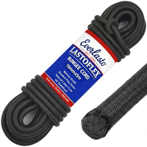 Everlasto Lastoflex Bungee Cord Black 10mm x 5m