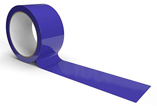 IMBALLAGGI 2000 - Nastro Adesivo Pacchi Blu in Polipropilene, 12Pz 5cm x 66Mt x 76 mm, Nastro Adesivo Colorato Resistente a Strappo Silenzioso, Nastro Imballaggio per Spedizioni, Scatoloni e Trasloco