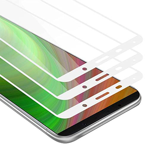 Cadorabo 3x Vollbild Panzer Folie kompatibel mit Huawei MATE 10 PRO - Schutzfolie in TRANSPARENT mit WEIß - 3er Pack Gehärtetes (Tempered) Display-Schutzglas in 9H Härte mit 3D Touch