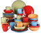vancasso Navia Tropical Dinner Set, Stoneware Vintage Look Multicolour Dinnerware Tableware, 48 Pieces Dinner Service Set for 12, Include Dinner Plate, Dessert Plate, Cereal Bowl and Mug
