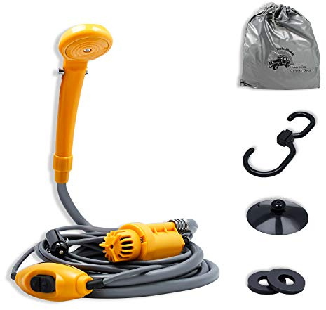 Doccia da campeggio con pompa da 12 V, per auto, per auto, camper, roulotte, caravan, pompa sommergibile, giardino, esterno