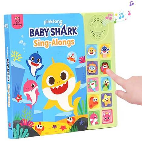 Baby Shark Sing-Alongs 10 Button Sound Book, Pinkfong Baby Shark Nursery Rhymes, Children's Sound Books, Interactive Learning Books for Toddlers, Learning & Education Toys, Baby Shark Gifts for Kids
