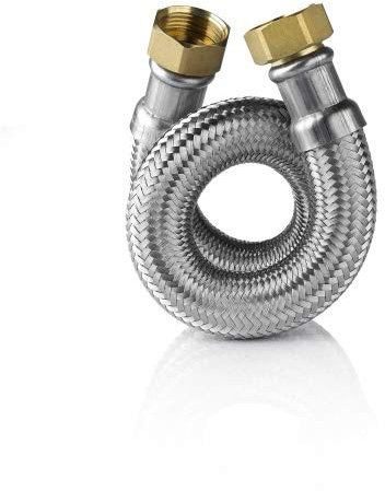 Tucai Flexschlauch Sanitär Bad/Küche 1 DN25 12 Bar 300mm Silber HDPE Hochdruckschlauch Antibakteriell zugelassen nach DVGW W270 KTW-A