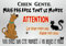 plaque attention chien humoristique en métal 29 x 20 cm env réf 64