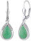 SILVEGO Damen Ohrringe aus 925 Sterling Silber Tropfen mit natürlichem grünem Jadeit