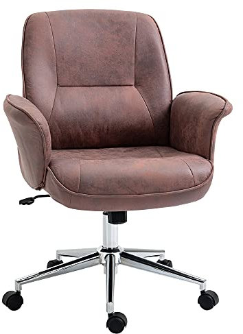 Vinsetto Office Chair, Desk Chair, Swivel Computer Chair with Armrest and Rolling Wheels for Home and Work, Red