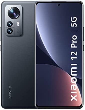 XIAOMI 12 Pro | 5G (negro negro, 12 GB de RAM, 256 GB de almacenamiento) | Snapdragon 8 Gen 1 | Cámaras insignia de 50+50+50 MP (OIS) | Pantalla AMOLED curvada de 10 bits 2K+ | Sonido de Harman Kardon