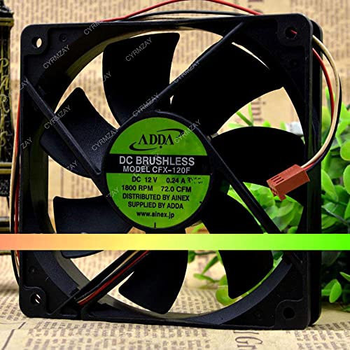 CYRMZAY kompatibel für ADDA CFX-120F 1800RPM 72CFM 12V 0.24A 12025 3-Wire Cooling Lüfter