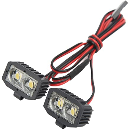 4 LED Weißbeleuchtung RC Scheinwerfer, 2.54JR Stecker Abnehmbare Halterung Scheinwerfer DIY RC Scheinwerfer für 1/10 5 Bis 7,4 V