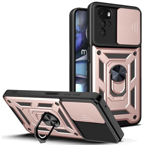 betterfon Handyhülle für Motorola Moto G22 | Stoßfest & Kratzfest | Mit Kameraschutz, Anti-Fingerabdruck & robustem Panzerschutz-Design | Rosegold