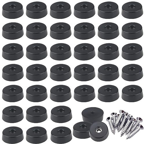 ZDNT 30 Pièces Pieds en Caoutchouc Pieds en Caoutchouc à Visser Pieds de Meuble Plastique Pieds de Meubles Ronds pour Meubles Garde-Robe Canapé ChaiseTable Basse Tiroirs ((25 * 23 * 9mm))