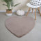 HomebyHome Kinderteppich Herz Design Kleiner Kunstfell Teppich Beige 90x90 cm - Hochflor Flauschig Teppich für Kinderzimmer Mädchen und Junge Extra Weich Waschbarer Teppich - Babyzimmer Teppich