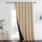 PONY DANCE Rideaux Salon - Rideau Opaque Grand Largeur L 200 x H 245 cm, Jaune Beige, Draperies Occultants 100% Lumière Bloquer 2 Couches Panneaux avec Noir Doublure, Lot de 1