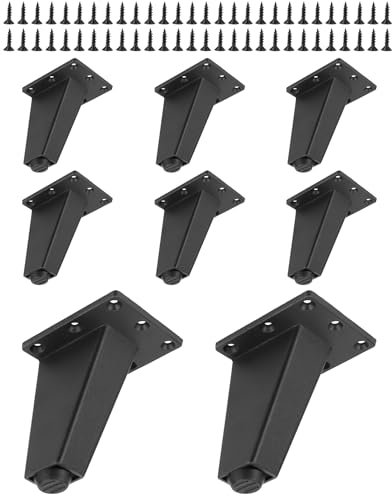 QWORK® 8 Pack Heavy Duty Furniture Feet Furniture Riser for Cabinets Beds Sofas - 3 Height - Black