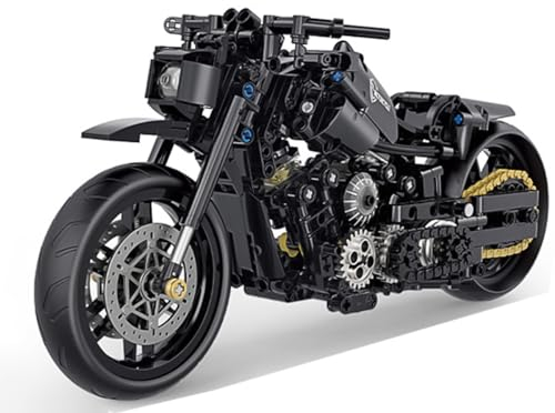 Auspcers Technik Motorrad Bausteine, 586 Teile Klemmbausteine Technik Supermotorrad, Technic Motorrad Modell Kompatibel mit großen Marken