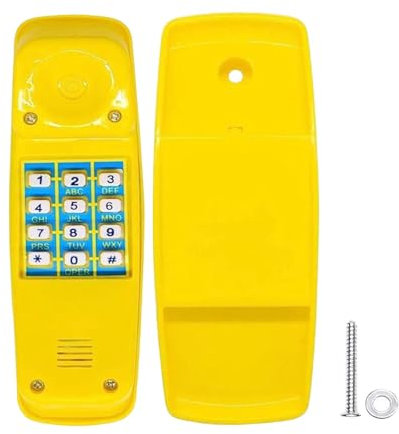 Generic Childrens Playhouse Toy Telephone Swing Set Accessory Playground Pirate Wheel Game for Interactive Learning Ages 3+ Children Kids Telephone Toy Outdoor Playhouse Treehouse Accessories, Yellow
