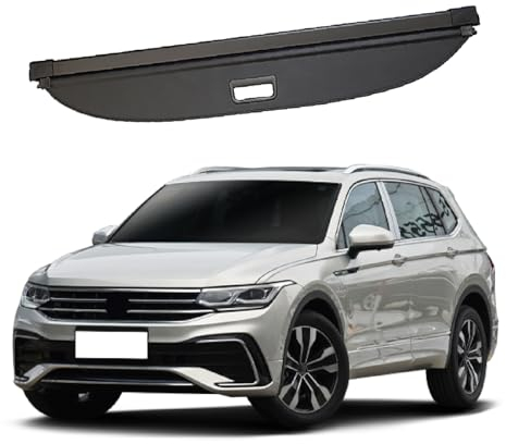 GODSLLY Auto Hintere Kofferraum Hutablage, Kompatibel für VW Tiguan L 2017-2018, Einziehbare Trunk Cargo Abdeckung Vorhang Regal Schattenschutz