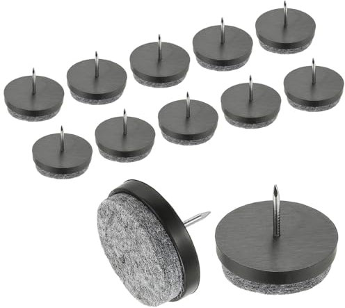 PATIKIL 1.1 Screw-on Furniture Felt Pad, 40 Pcs Nail on Chair Leg Floor Protectors Glide Round Slider Screw-in for Chair Table Furniture, Black