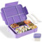 Swkien Brotdose mit Fächern - 1300ml Bento Box Kinder Lunchbox mit Besteck - Brotdosen mit Trennfächern Auslaufsicher Brotzeitbox(Violett)