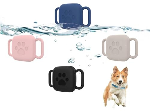 4 Pack Dog Collar Holder Compatible with Tile Mate 2022 2024,Waterproof Anti-Scratch Resistant Silicone Dustproof Protective Cover for Tile by Life360 Mate Tracker Pets Dog Cat Collar Holder