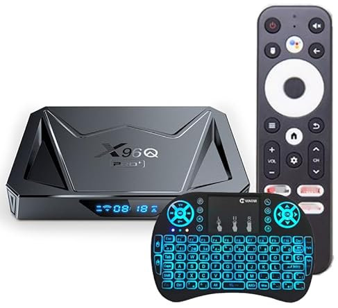 TV Box, X96Q PRO+ Android 14.0 Smart Box 4GB RAM 64GB Emmc H728 Quad-Core 64Bit ARM Corter-A53 CPU 8K Output BT5.0 2.4Ghz/5Ghz Wifi 1000M LAN Enternet,4GB+64GB