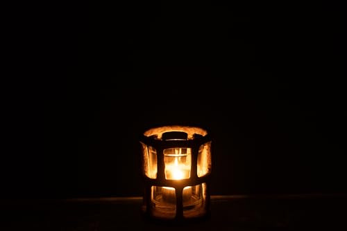 WINDLICHT ANTIK POLYRESIN/Glas SMALL