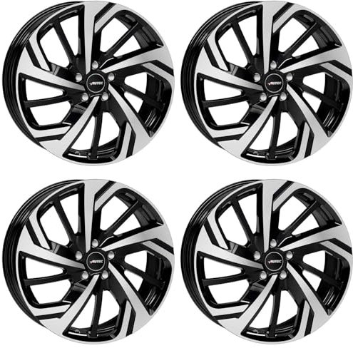 4x Autec Felgen RIXON 8.0x19 ET45 5x112 Schwarz poliert kompatibel mit Skoda Enyaq Karoq Octavia Superb