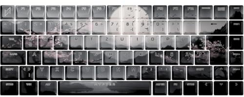 Nyfter - Premium Sakura V3 Keycaps ISO 60% und 75% Custom Keycaps ISO Layout für Mechanische Tastaturen (75%)