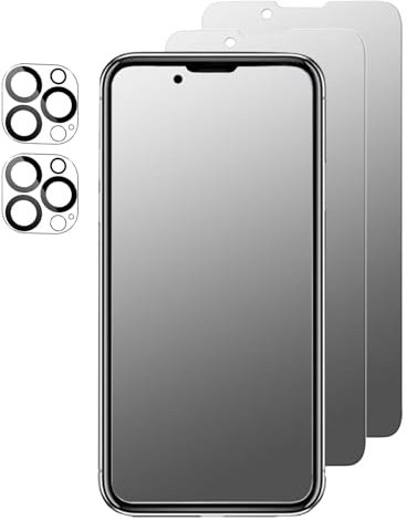 JELLYEA 4 Pack, 2 Pack Privacy Screen Protector for iPhone 14 With 2 Pack HD Camera Lens Protector 9H Hardness Anti Spy Private Tempered Glass Film for iPhone 14,6.1”