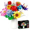 Bouquet de Fleurs Éternelles à Assembler – 12 Fleurs, Cadeau Original Femme, Idée Déco Maison, Anniversaire, Saint-Valentin, Fête des Mères, 1064 Briques de Construction