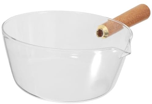 GALPADA 1Pc Glass Milk Pot with Handle Creative Instant Noodle Cooking Pot for Kitchen Use Capacity Easy to Clean Suitable for Electric and Gas Stoves