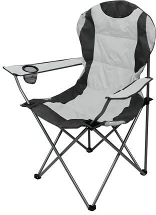 Leisurewize - High Back Folding Camping Chair – Portable Outdoor Chair with Padded Seat, Armrests & Cup Holder – Lightweight & Compact for Camping, Garden, Beach & Festivals